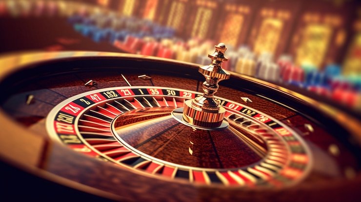 Meja Speed Roulette dengan roda merah, chip, dan dealer di studio langsung slotbos